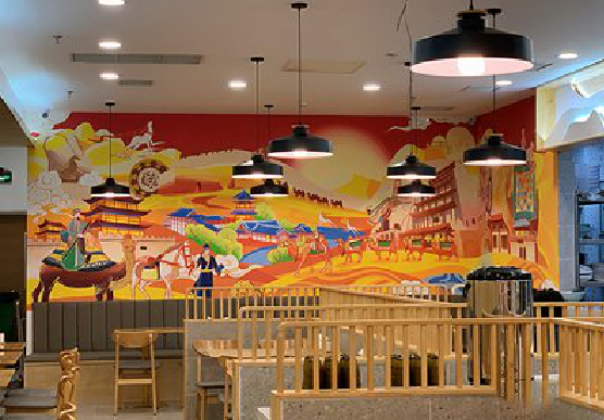 延安商业空间彩绘介绍。