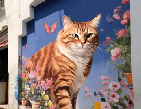 延安自己绘制有个性的手绘墙